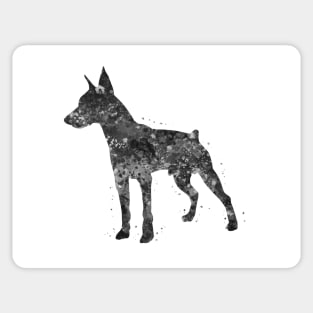Doberman dog black and white Sticker